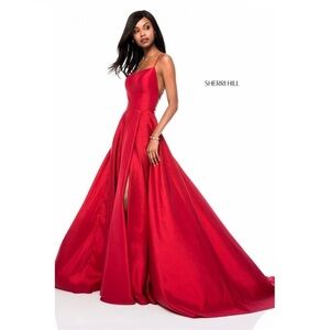 strapless open back dress Colors 3572 Beaded Formal Print Ruffle Long Prom Dress